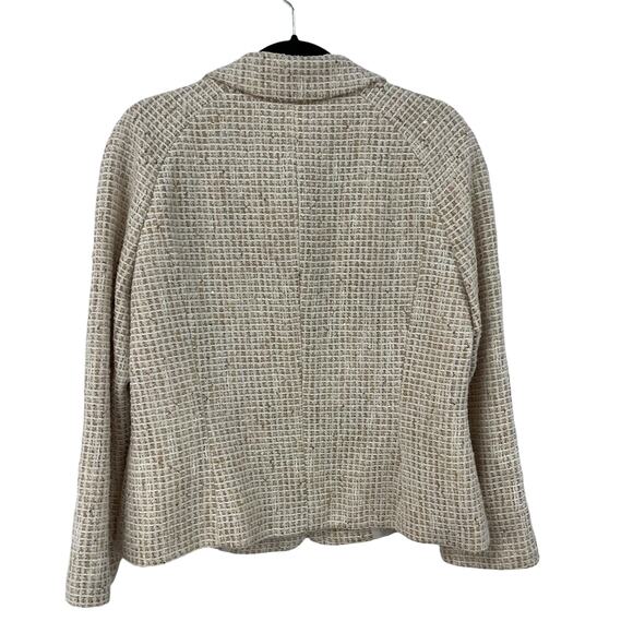 Escada Cream Gold Metallic Wool Blend Tweed Suit Jacket Womens 40 / US 10 - Picture 5 of 8